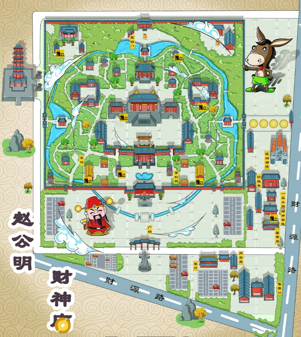 德江寺庙类手绘地图